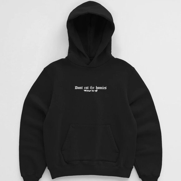 New Don't Eat The Homies DETH vegan streetwear relaxed cotton hoodie sweatshirt - Picture 3 of 15